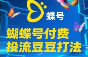 2025蝴蝶号付费投流豆豆打法，助新手快速掌握付费流量撬动自然流的核心玩法-就爱副业网