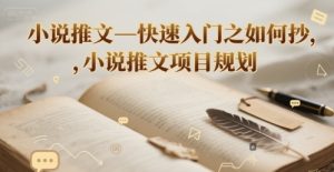 小说推文—快速入门之如何抄 ，小说推文项目规划-就爱副业网