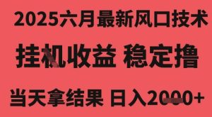 2025六月最新风口技术，无人挂G撸礼物，长期稳定 一个小时收益2k+，小白当天拿结果【揭秘】-就爱副业网