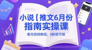 小说推文6月份指南实操课，看完视频教程，0粉就可做-就爱副业网