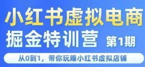 小红书虚拟电商掘金特训营第1期，从0到1，带你玩转小红书虚拟店铺-就爱副业网