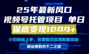 25年最新风口，视频号托管项目，单日保底变现1k+，手把手教学【揭秘】-就爱副业网