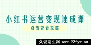 （14951 期）小红书运营变现快通课，账号构建至爆速起号，个人 IP 全链路指引-就爱副业网