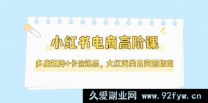 （14940 期）小红书电商进阶课，多店布局+选品卡位，大红海类目破局指南（5 月更新）-就爱副业网