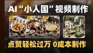 0成本打造点赞破万的AI“小人国”微缩景观短视频制作秘籍！-就爱副业网