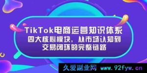 TikTok电商运营全攻略：揭秘四大关键模块，打通从市场洞察到交易闭环的完整流程-就爱副业网