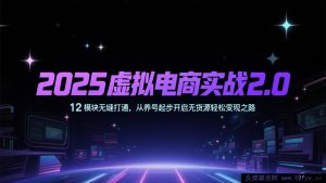 2025虚拟电商进阶实战3.0：全方位打通15大模块，零基础养号开启无货源高效变现新征程-就爱副业网