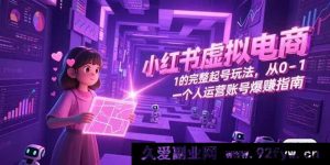 （15230期）小红书虚拟电商：单人从0起号到爆赚的全新秘籍，告别传统起号玩法！-就爱副业网
