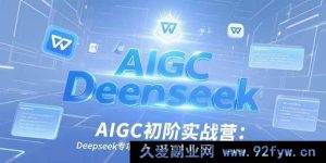 （15223期）AIGC初阶实战营：Deepseek深度特训，突破写作模板实现WPS高效应用新攻略-就爱副业网