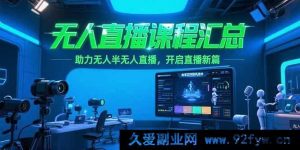（15218期）全新无人直播课程集锦：突破传统，创新非实时防风技术，引领无人半无人直播潮流-就爱副业网