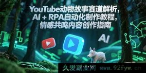 YouTube动物故事赛道揭秘：AI与RPA自动化打造及情感共鸣内容创作秘籍-就爱副业网