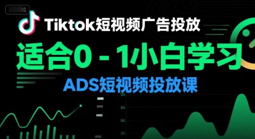 久爱副业网,网赚项目,网赚论坛博客网分享Tiktok短视频广告投放，适合0-1小白学习ADS短视频投放课