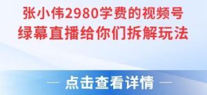 张小伟2980付费额视频号绿幕直播给你们拆解玩法-就爱副业网