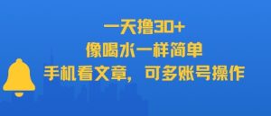 一天撸30+，像喝水一样简单，手机看文章，可多账号操作-就爱副业网