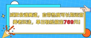 减肥食谱赛道，自带热度可长期运营，养老玩法，单日轻松搞定769-就爱副业网