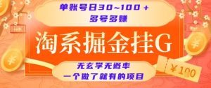 淘系掘金挂G项目，单账号日收益30~100+，多号多得，一个做了就有的项目【揭秘】-就爱副业网