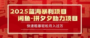 2025 最新闲鱼蓝海暴利项目 快速粗暴让你月入过1W不是梦，保姆级教程【揭秘】-就爱副业网