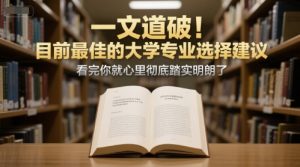 付费文章：一文道破！目前最佳的大学专业选择建议，看完你就心里彻底踏实明朗了-就爱副业网