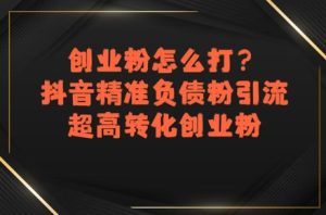 创业粉怎么打？抖音精准负债粉引流，超高转化创业粉-就爱副业网