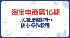 淘宝电商第16期，底层逻辑解析+核心操作教程，运营、推广提升能力的必学课程+配套资料-就爱副业网