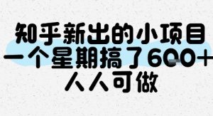 知乎新出的小项目，一个星期搞了6张，人人可做-就爱副业网