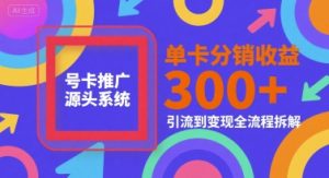 号卡推广源头系统，单卡分销收益3张+，引流到变现全流程拆解【揭秘】-就爱副业网