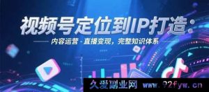 视频号从定位到IP塑造：账号创建-内容运作-直播盈利全流程知识架构-就爱副业网