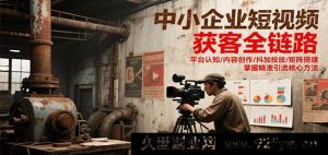 中小企业抖音短视频全流程获客秘籍，平台理解/内容打造/抖加推广/矩阵构建，精准引流关键技巧-就爱副业网