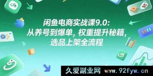 （15325期）闲鱼电商9.0进阶课：养号起步到爆单全攻略，权重与选品上架秘籍-就爱副业网