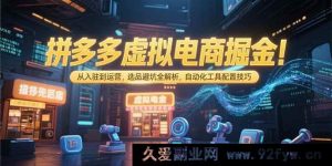 （15330期）拼多多虚拟电商实战：入驻起步到运营进阶，选品排雷及自动化工具实操指南-就爱副业网