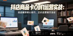 （15329期）抖店商品卡从无到有运营秘籍：选品铺货关键策略及正价品营销新玩法-就爱副业网