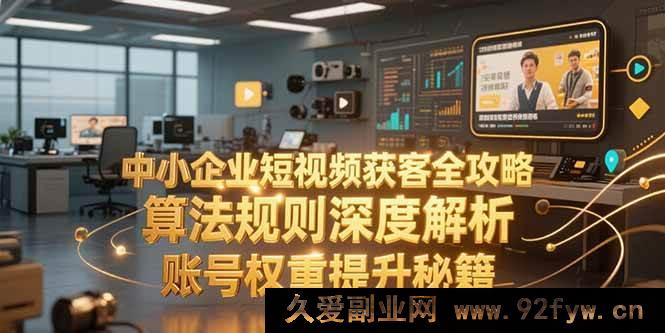 图片[1]-（15326期）中小企业短视频引流新玩法，算法底层逻辑大揭秘，账号高权重打造法-就爱副业网