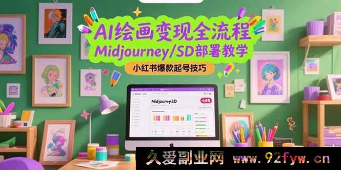图片[1]-（15324期）从0到1开启AI绘画盈利之路，Midjourney与SD搭建秘籍及小红书涨粉爆号攻略-就爱副业网