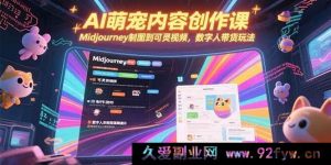 （15311期）AI萌宠创作进阶课，从Midjourney绘图到数字人带货可灵视频玩法揭秘-就爱副业网