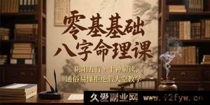 （15283期）小白入门八字命理课程，阴阳五行与十神详细剖析，实用易懂不空谈-就爱副业网