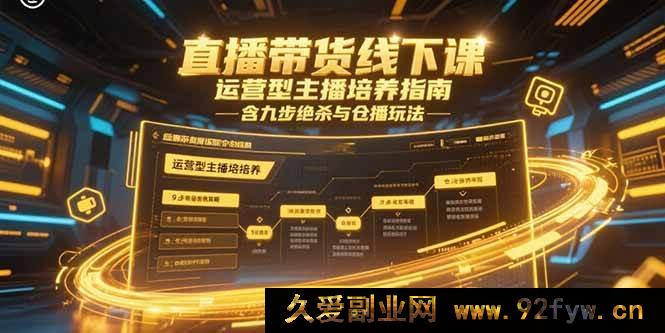 图片[1]-（15281期）线下直播带货实操课，运营主播进阶秘籍：九步技巧与仓播新玩法-就爱副业网