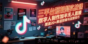 （15265期）多平台短视频实战秘籍：数字人打造及半无人直播玩法，20+赛道剪辑运营全攻略-就爱副业网