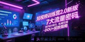 （15255期）短视频实战营3.0升级，揭秘7大引流秘籍/爆款钩子打造/私域搭建/DOU+投放精髓-就爱副业网