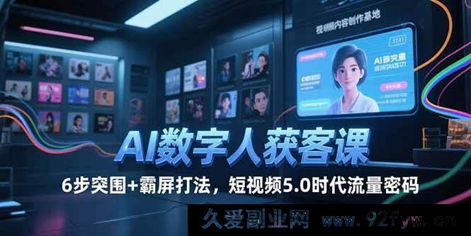 图片[1]-（15247期）AI数字人引流秘籍，5大突破+全域策略，短视频新时代流量钥匙-就爱副业网