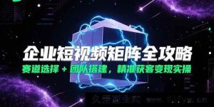 （15242期）企业短视频矩阵实战秘籍：多赛道布局与高效团队组建，实现精准引流变现-就爱副业网