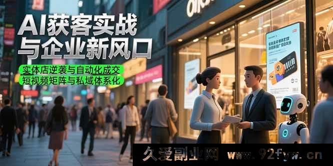 图片[1]-（15348期）AI拓客实战揭秘企业新机遇，实体店弯道超车与自动成单 短视频矩阵搭建私域生态-就爱副业网