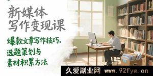 （15345期）新媒体写作赚钱秘籍：爆款文创作、选题与素材攻略-就爱副业网