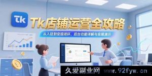 （15345期）Tk开店全程秘籍：从入驻到盈利全流程，后台功能实操大揭秘-就爱副业网