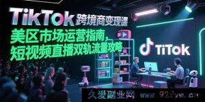 （15344期）TikTok美区跨境电商破圈课，短视频直播双渠道流量变现秘籍-就爱副业网