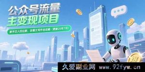（15340期）25年7月新玩法！公众号流量主变现，新手也能日赚四位数附爆文秘籍-就爱副业网