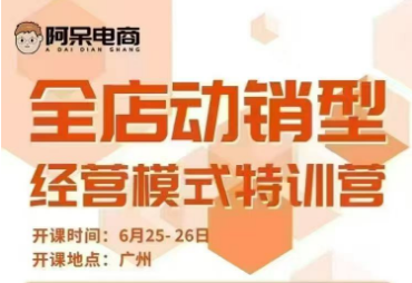 图片[1]-阿呆电商-全店动销型经营模式6月25-26日广州线下课(价值9800元)_-就爱副业网