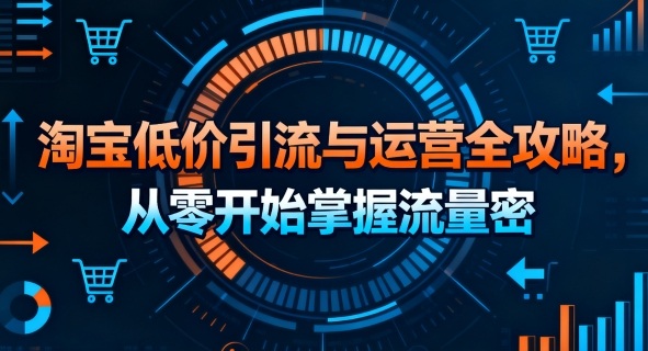 久爱副业网,网赚项目,网赚论坛博客网分享淘宝低价引流与运营全攻略，从零开始掌握流量密码