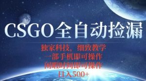 CSGO自动捡漏项目，最新独家玩法，一个手机即可操作，新手小白轻松月入1W+，操作简单易上手【揭秘】-就爱副业网