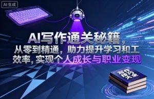 AI写作通关秘籍，从零到精通，助力提升学习和工作效率，实现个人成长与职业变现-就爱副业网
