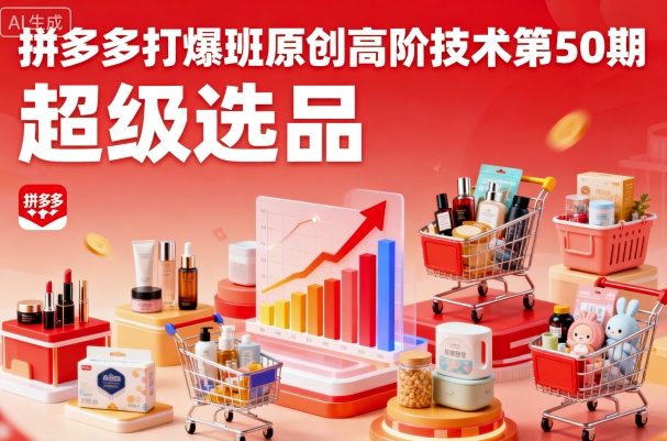 久爱副业网,网赚项目,网赚论坛博客网分享拼多多打爆班原创高阶技术第50期，超级选品